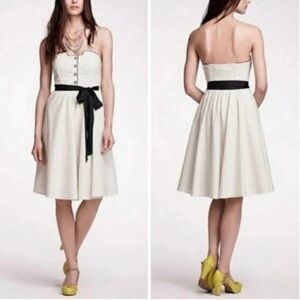 Anthropologie Girls from Savoy cream and black polka dot Novella dress